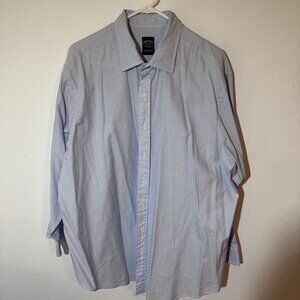 Brooks Brothers Light Blue & White Patterns Long Sleeve Dress Shirt